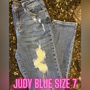 Judy Blue Distressed Boyfriend Jeans, Size 7